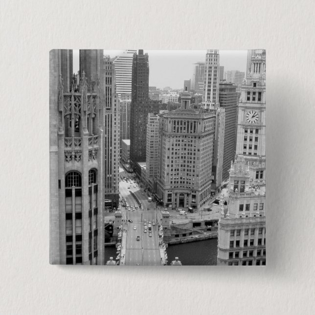 Chapa Cuadrada EE.UU., IL, Chicago, Loop from Hotel (Anverso)