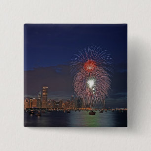 Chapa Cuadrada EE. UU., Illinois, Chicago, fuegos artificiales de