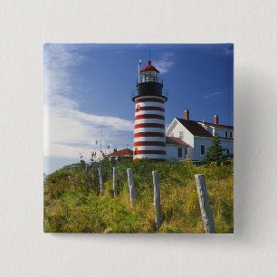 Chapa Cuadrada EE.UU., Maine, Lubec. Faro West Quoddy Head