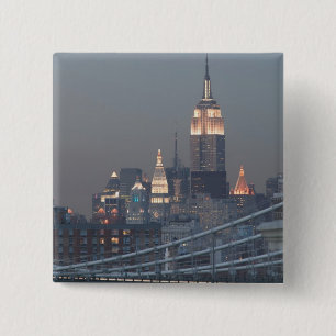 Chapa Cuadrada EE. UU., Nueva York, Vista del puente de Manhattan