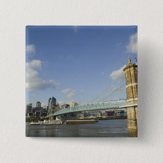 Chapa Cuadrada EE. UU., Ohio, Cincinnati: Roebling Suspension 2 (Anverso)