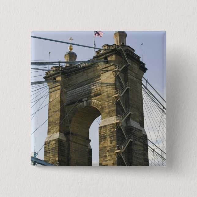 Chapa Cuadrada EE. UU., Ohio, Cincinnati: Suspensión de Roebling (Anverso)