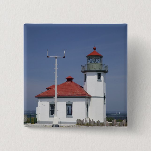 Chapa Cuadrada EE. UU., Washington, Seattle, Alki Point Lighthous (Anverso)