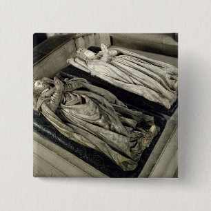 Chapa Cuadrada Efigies de Enrique II y Catherine de Medici