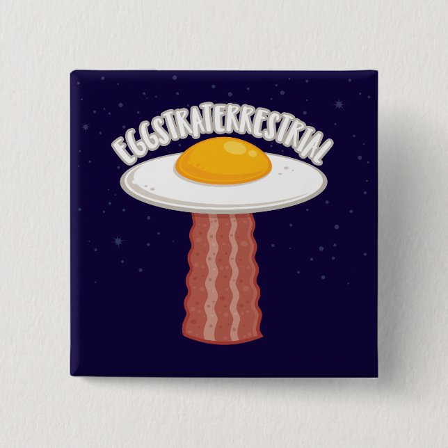 Chapa Cuadrada Eggstraterrestririal con texto (Anverso)