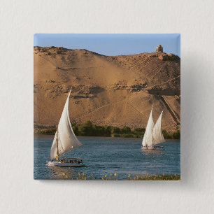 Chapa Cuadrada Egipto, Asuán, río Nilo, veleros Felucca,