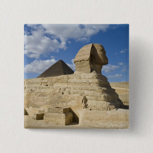 Chapa Cuadrada Egipto, Giza. La gran Esfinge se eleva sobre los 2