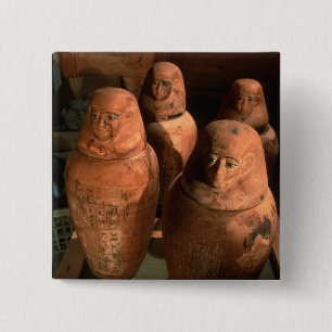 Chapa Cuadrada Egipto, jarras canópicas de la dinastía 26 encontr