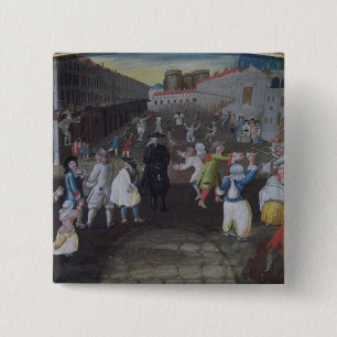 Chapa Cuadrada Ejecutantes de la calle en el carnaval Populaire