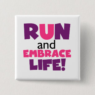 Chapa Cuadrada Ejecutar Embrace Life Purple Pink