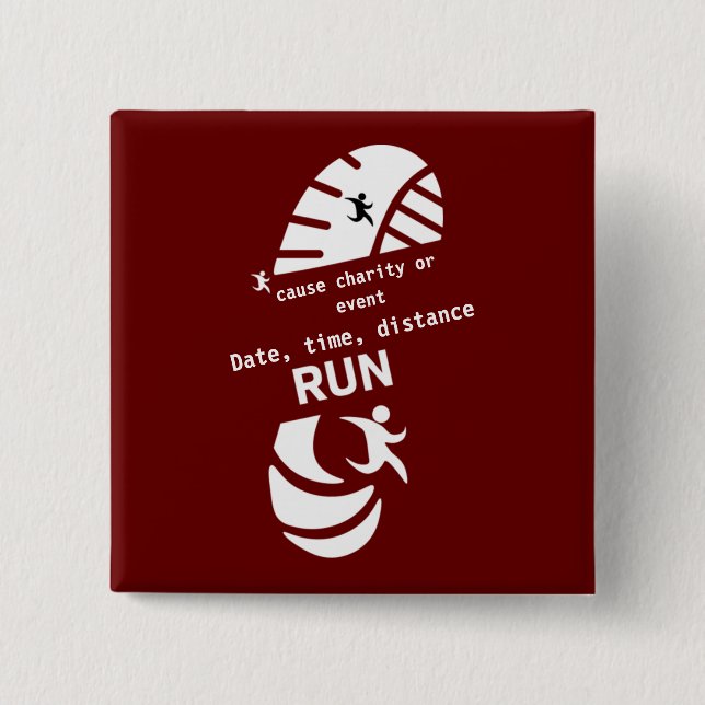 Chapa Cuadrada Ejecutar Por Una Buena Causa De Caridad O Promoció (Anverso)