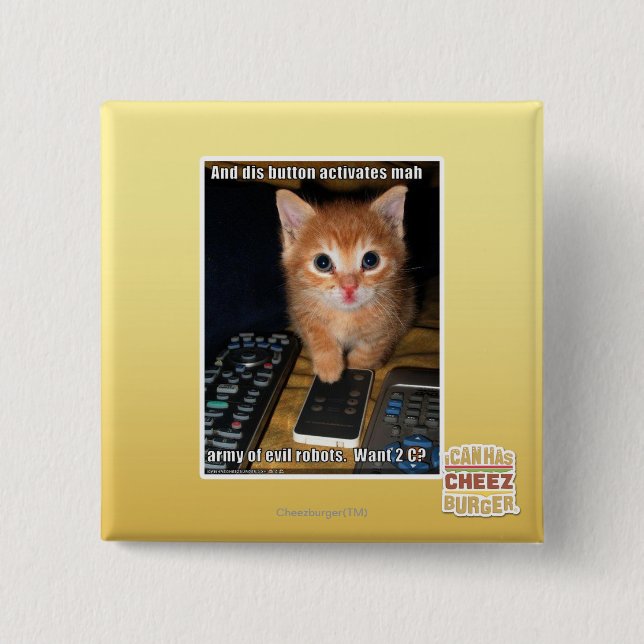 Chapa Cuadrada Ejército de Robots Malignos (Anverso)