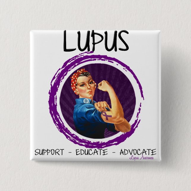 Chapa Cuadrada El abogado del lupus, educa, apoya (Anverso)