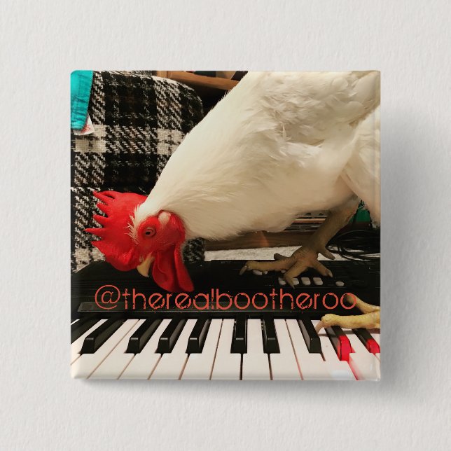 Chapa Cuadrada El abucheo real el Roo en el teclado (Anverso)