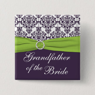 Chapa Cuadrada El abuelo de la novia, Lime y Purple Damask