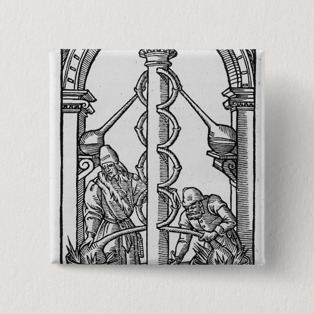 Chapa Cuadrada El alquimista en el trabajo (Anverso)