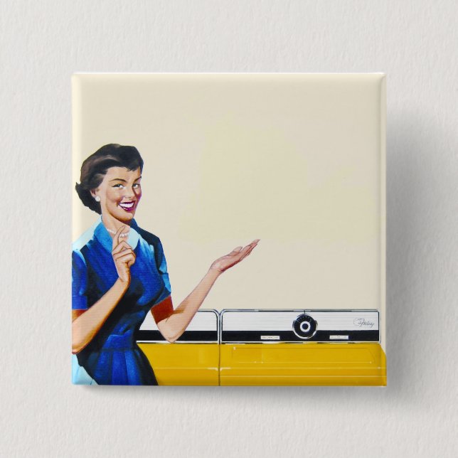 Chapa Cuadrada El ama de casa y el New Washer (Anverso)