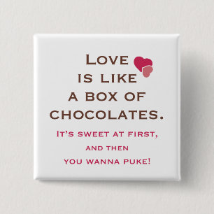 Chapa Cuadrada El amor es como una caja de chocolate