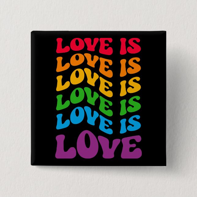Chapa Cuadrada El amor es el amor gay LGBT (Anverso)