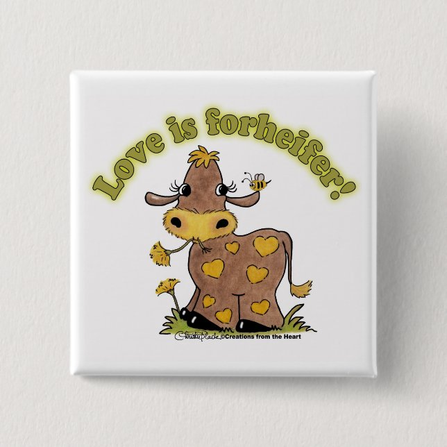 Chapa Cuadrada El amor es para HEIFER (Anverso)