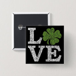 Chapa Cuadrada El amor por St Patricks Day con shamrock