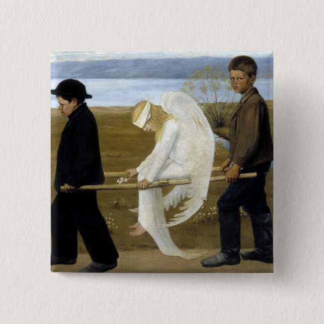 Chapa Cuadrada El ángel herido (Anverso)
