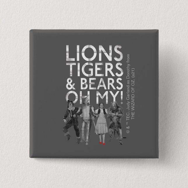 Chapa Cuadrada El Asistente De Oz™ | Tigres de leones y osos ¡Oh 