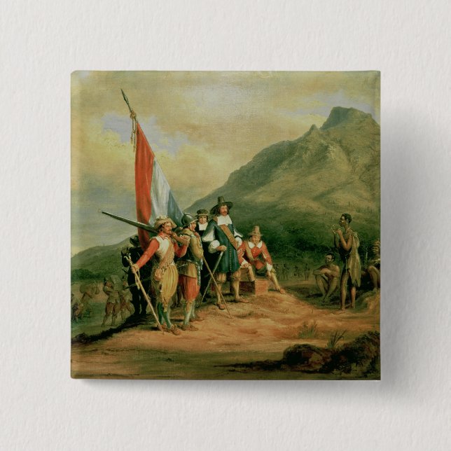 Chapa Cuadrada El aterrizaje de enero van Riebeeck (Anverso)