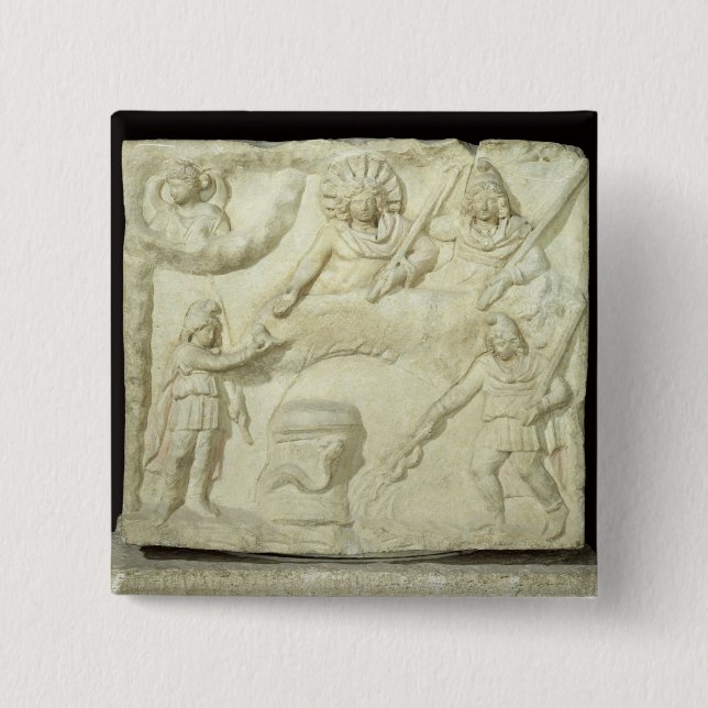 Chapa Cuadrada El banquete de Mithras y del Sun (Anverso)