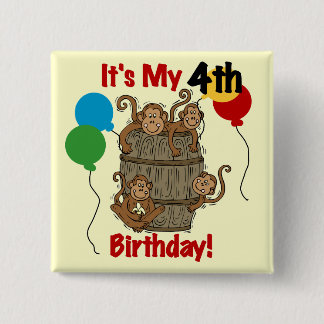 Chapa Cuadrada El barril de monos 4º cumpleaños