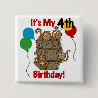 Chapa Cuadrada El barril de monos 4º cumpleaños