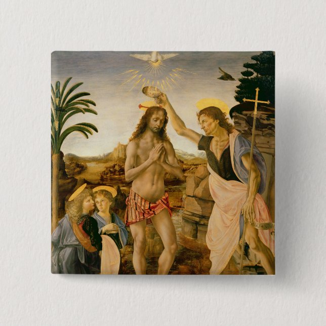 Chapa Cuadrada El bautismo de Cristo de San Juan Bautista (Anverso)