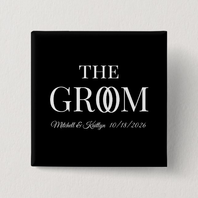 Chapa Cuadrada El Boda Groom (Anverso)