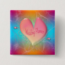 Chapa Cuadrada El brillante planeador de bodas rosadas en un paqu