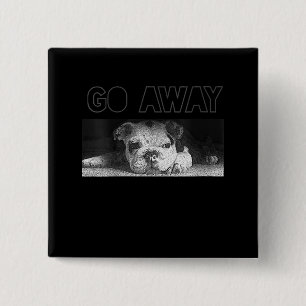 Chapa Cuadrada El Bulldog inglés cachorro, la distancia social se