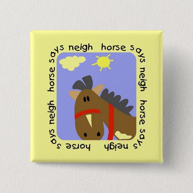 Chapa Cuadrada El caballo dice las camisetas y los regalos del re (Anverso)