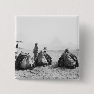 Chapa Cuadrada El Cairo, Egipto, Jinetes de Camellos Pirámides de