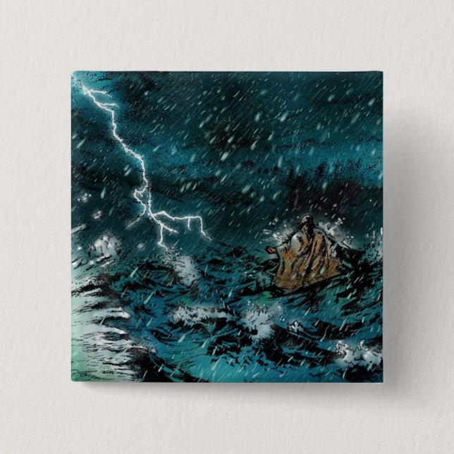 Chapa Cuadrada el caminar en el agua Jesús (Anverso)