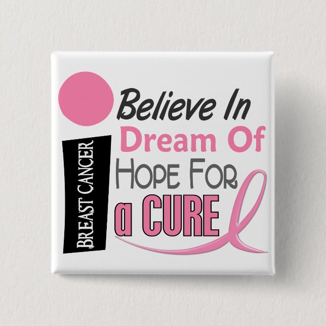 Chapa Cuadrada El cáncer de pecho CREE ESPERANZA IDEAL (Anverso)