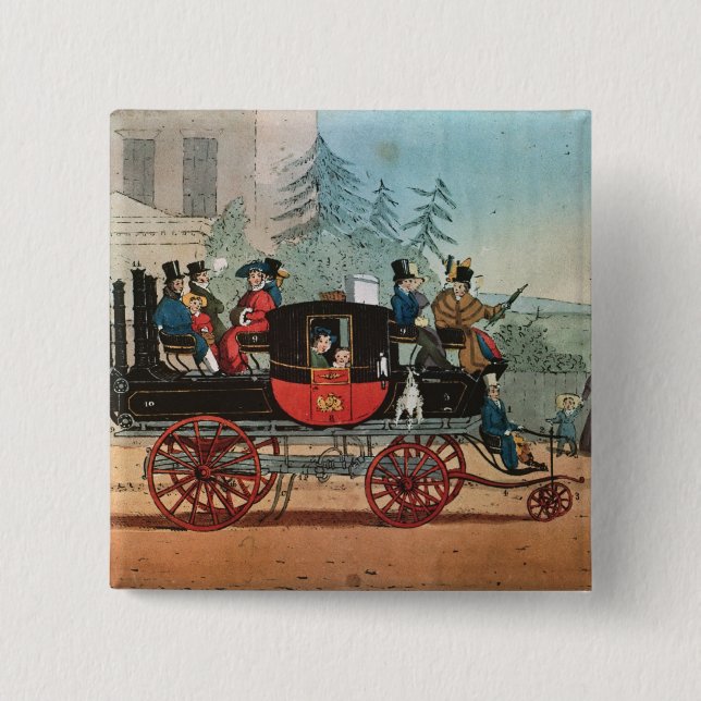 Chapa Cuadrada El coche del vapor (Anverso)