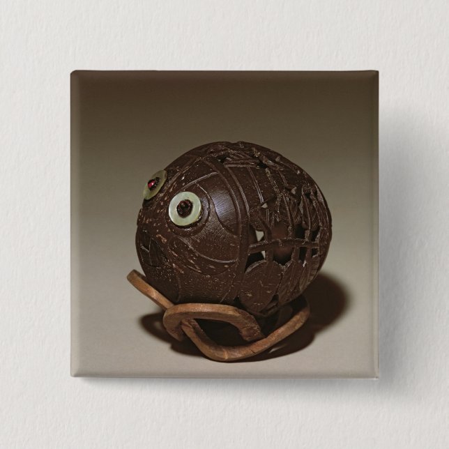 Chapa Cuadrada El coco esculpió en una cara, c.1895 (Anverso)