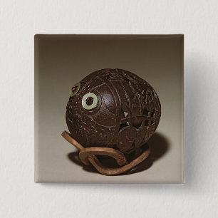 Chapa Cuadrada El coco esculpió en una cara, c.1895