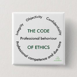 Chapa Cuadrada "El código ético - 5 principios fundamentales "