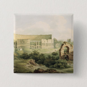 Chapa Cuadrada El Colosseum, Roma, 1802 (w/c sobre el grafito en
