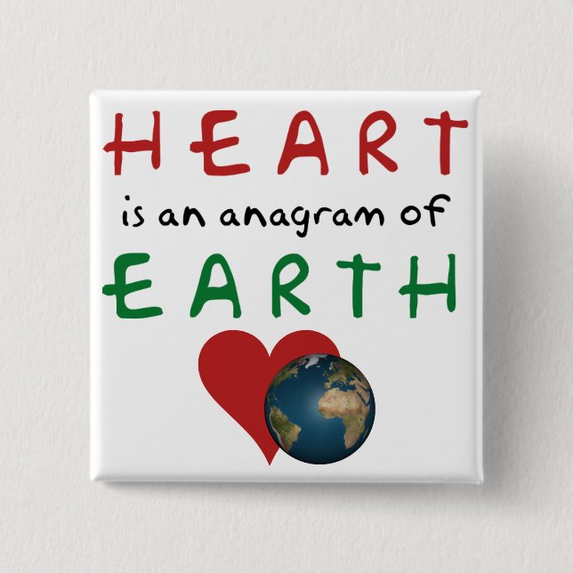 Chapa Cuadrada El corazón es anagrama de la tierra (Anverso)