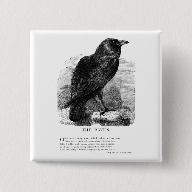 Chapa Cuadrada El cuervo de Edgar Allen Poe (Anverso)