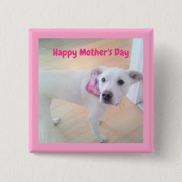 Chapa Cuadrada El día de la madre, aguijón blanco y rosa