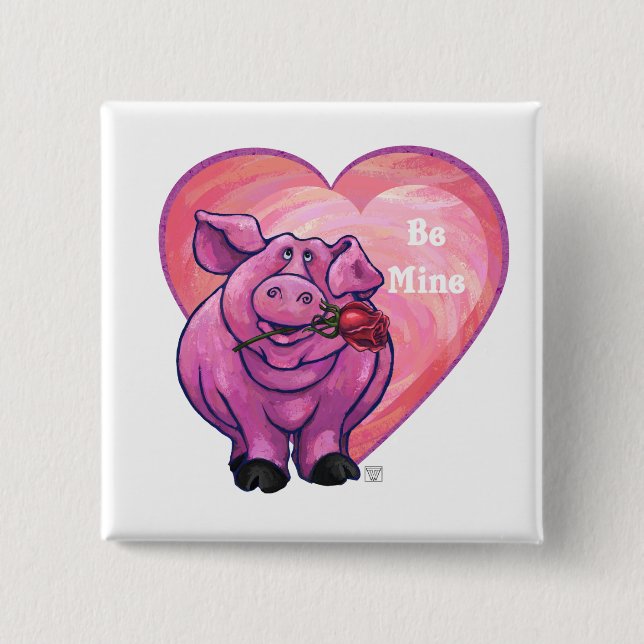 Chapa Cuadrada El día de San Valentín de cerdo (Anverso)