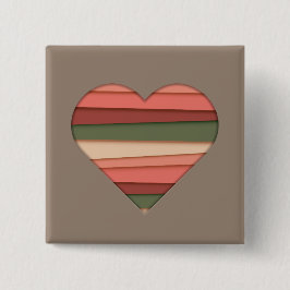 Chapa Cuadrada El día de San Valentín de Heart Love Striped