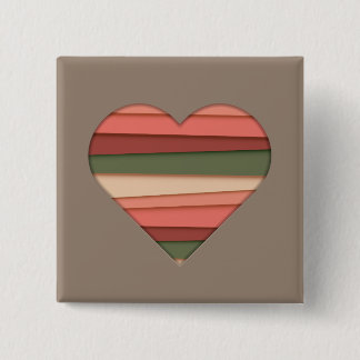 Chapa Cuadrada El día de San Valentín de Heart Love Striped